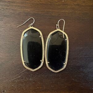 Kendra Scott Black and Gold Danielle Drop Earrings